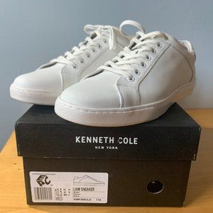 Kenneth Cole New York Liam White Leather Sneakers - SZ 10.5 M